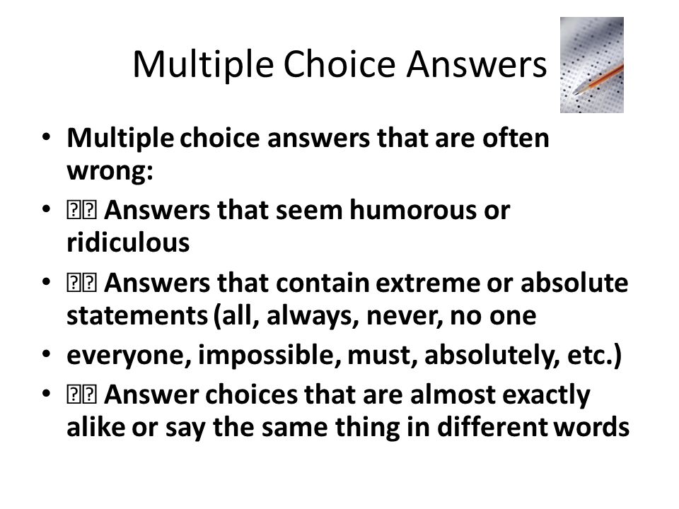 Multiple choice with answers